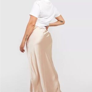 NWT SATIN BIAS MAXI SLIP SKIRT